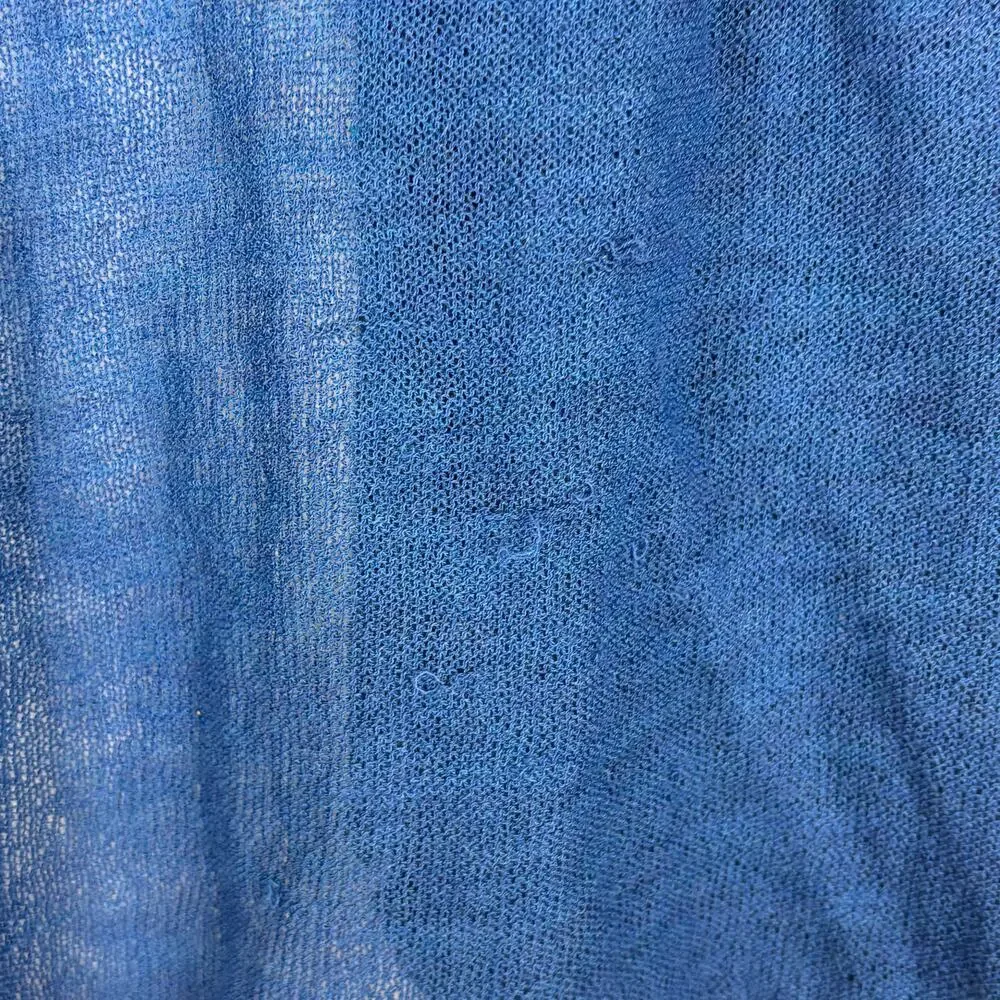 Eileen Fisher Wool Short Sleeve Cardigan Blue Quiet Luxury Office Women's Medium